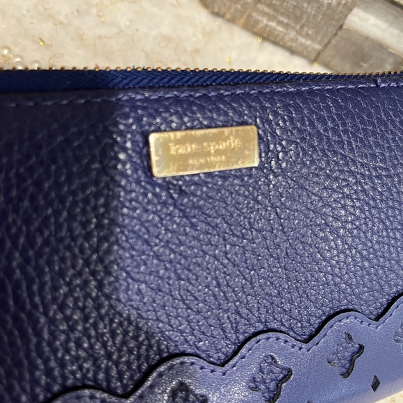 Authentic KATE SPADE Neda Market Street Accordion Wallet Blue EUC! - Picture 3 of 12